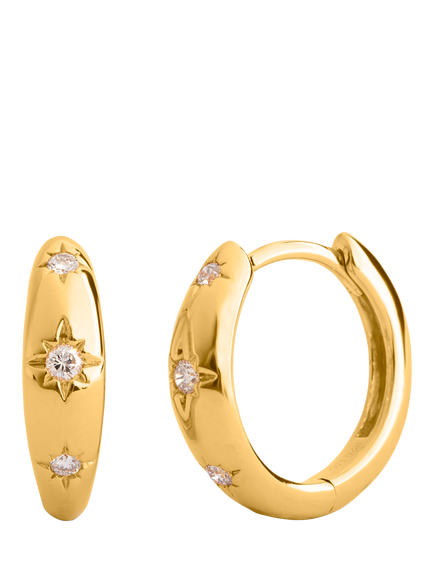 LARNAUTI Kerala Lab Diamond Dome Earrings, Gold, Gold