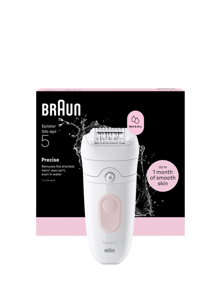 Braun Silk·épil 5SE5-000 Epilator Hair Remover, White / Pink - view 2, White /  Pink