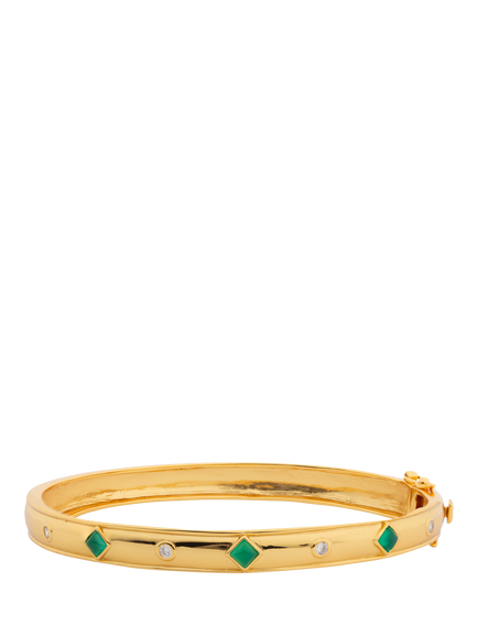 LARNAUTI Annecy Green Onyx Bracelet, Gold, Gold