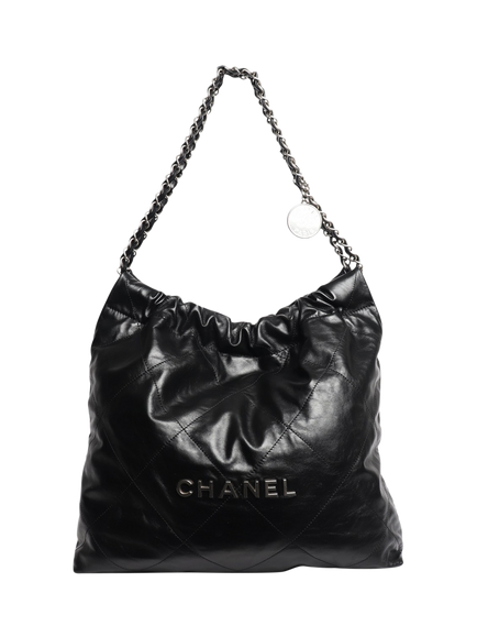 Pre-loved CHANEL 2022 Quilted Tote Bag, Black, Black