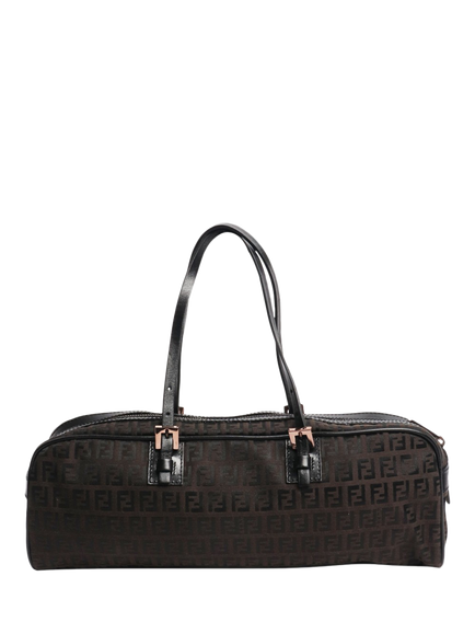 Pre-loved Fendi Zucca Canvas Top Handle Bag, Brown, Brown