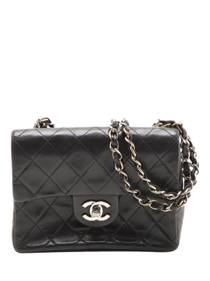 Pre-loved CHANEL Vintage 1996 Mini Lambskin Classic Single Flap Bag, Black, Black