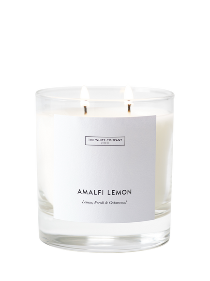 The White Company Amalfi Lemon 2 Wick Candle, 720g, White
