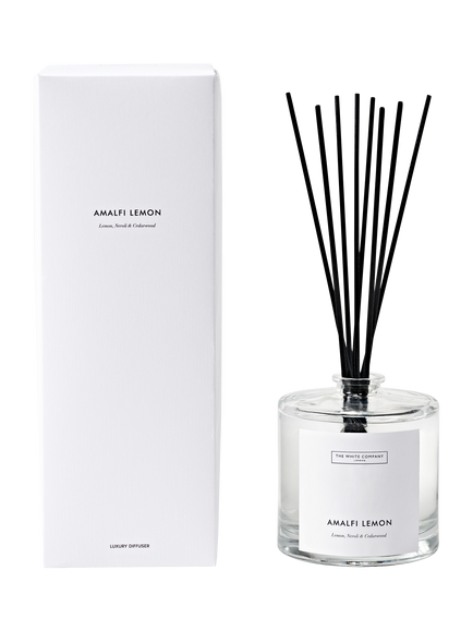 The White Company Amalfi Lemon Luxury Reed Diffuser, 280ml - view 2, White
