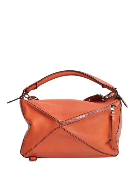 Pre-loved LOEWE Medium Puzzle Bag, Orange, Orange