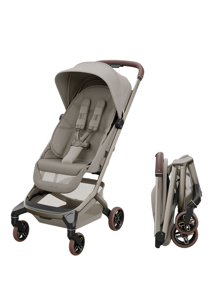 Maxi-Cosi Fame Cabin Pushchair & Carrycot with Coral Slide Pro Car Seat & FamilyFix Slide Pro Base Bundle, Sand - view 2, Sand