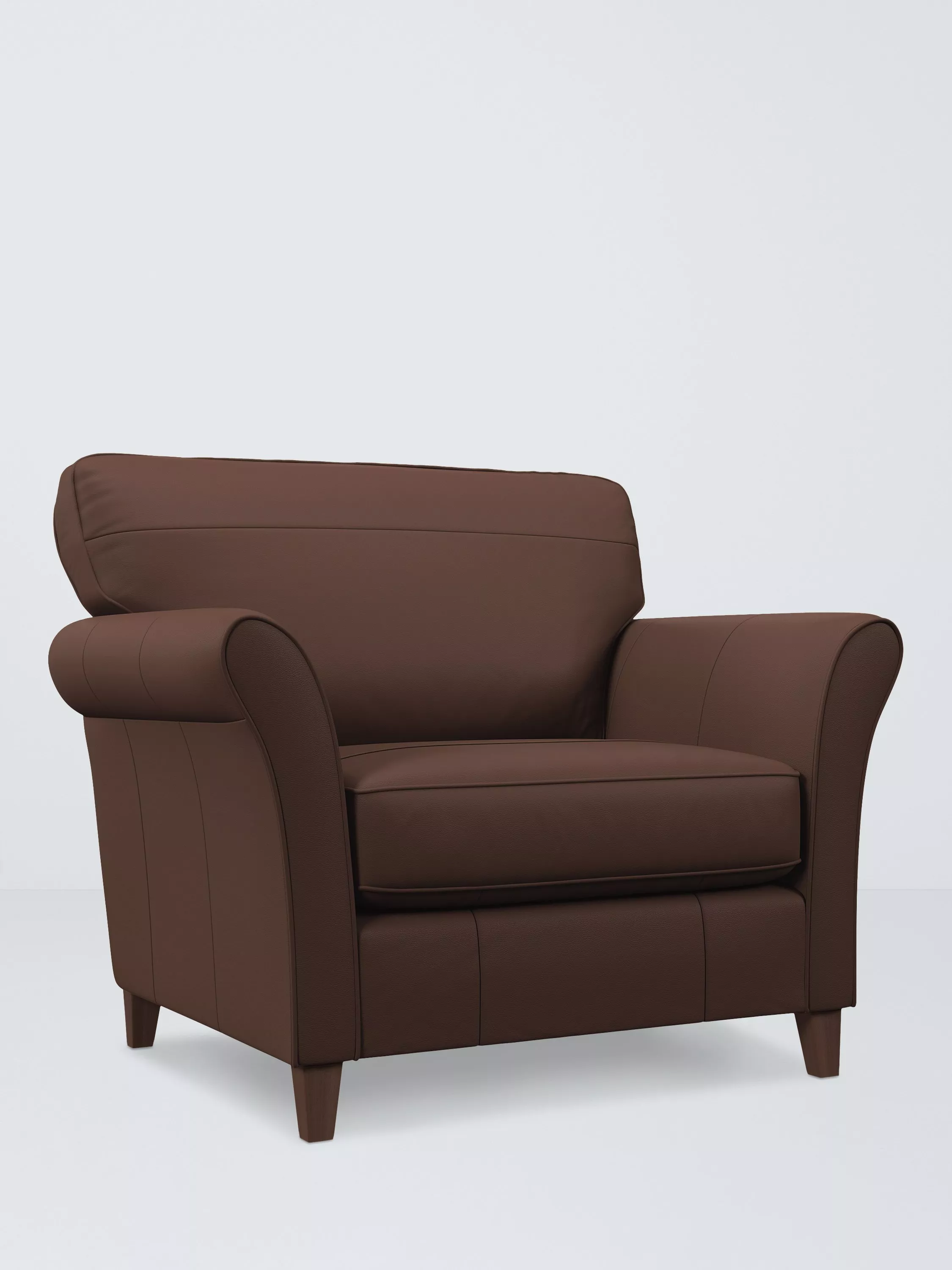 John Lewis Isla Leather Snuggler, Dark Leg, Premium Chocolate