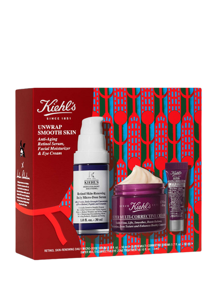 Kiehl's Unwrap Smooth Skin Anti-Ageing Duo Holiday Skincare Gift Set, Clear