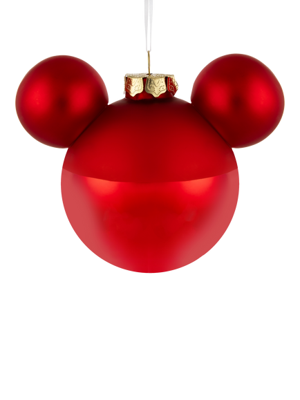 Hallmark Mickey Mouse Glass Bauble, Red - view 2, Red