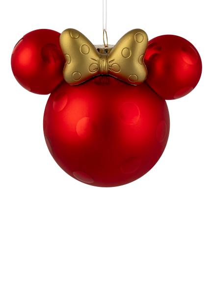 Hallmark Minnie Mouse Glass Bauble, Red, Red
