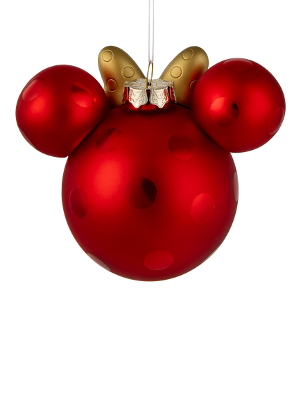 Hallmark Minnie Mouse Glass Bauble, Red - view 2, Red