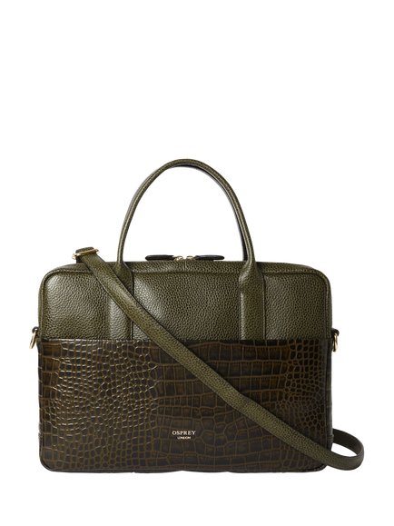 OSPREY LONDON Kellie Laptop Bag, Dark Olive, Dark Olive