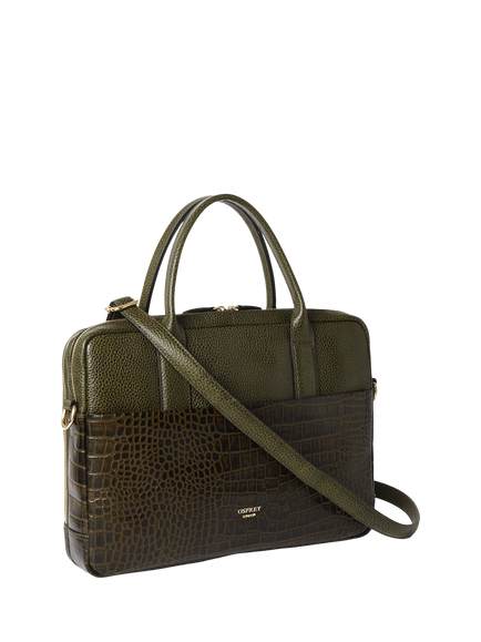 OSPREY LONDON Kellie Laptop Bag, Dark Olive - view 2, Dark Olive