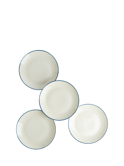 Royal Doulton Gordan Ramsay Maze Denim Line Stoneware Dinner Plate, Set of 4, 28cm - view 2, Blue