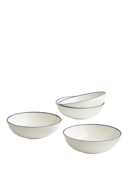 Royal Doulton Gordan Ramsay Maze Denim Line Stoneware Cereal Bowl, Set of 4, 28cm - view 2, Blue