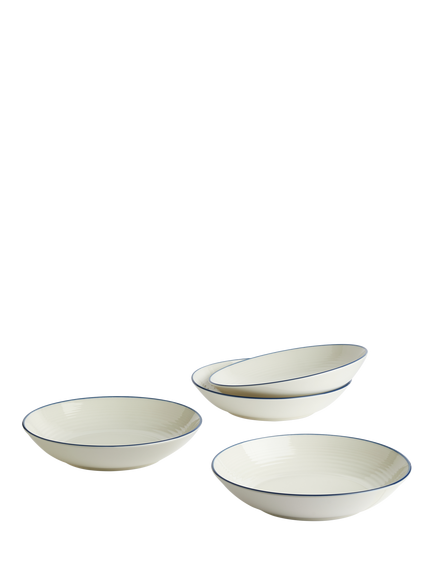 Royal Doulton Gordan Ramsay Maze Denim Line Stoneware Pasta Bowl, Set of 4, 24cm - view 2, Blue