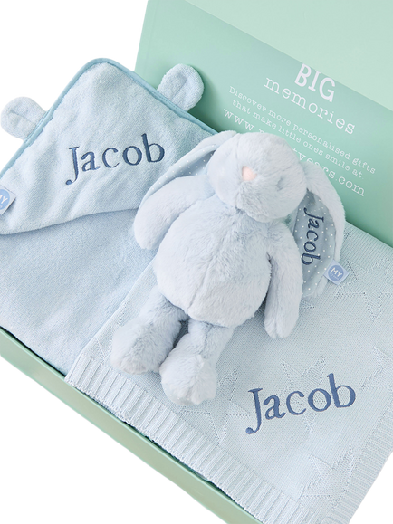 My 1st Years Personalised New Baby Essentials Gift Set, Blue, Blue