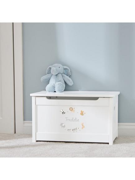My 1st Years Personalised Born To Be Loved Safari Design Toy Box, White, White