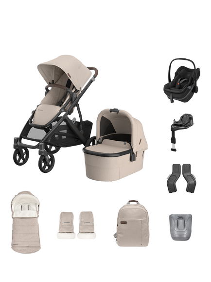 UPPAbaby Vista V3 Pushchair with Maxi-Cosi Pebble Slide Pro Car Seat & FamilyFix Slide Pro Base Bundle, Ada