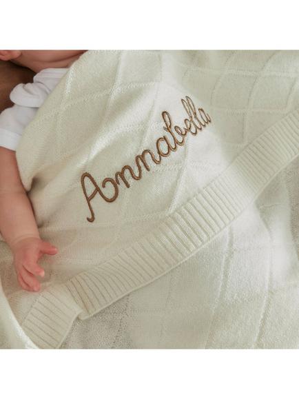 My 1st Years Personalised Cashmere Blanket - view 2, Ivory