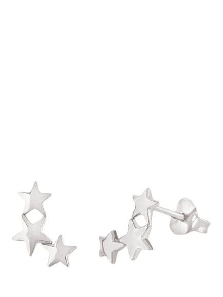 Dinny Hall Star Trio Stud Earrings, Silver, Silver