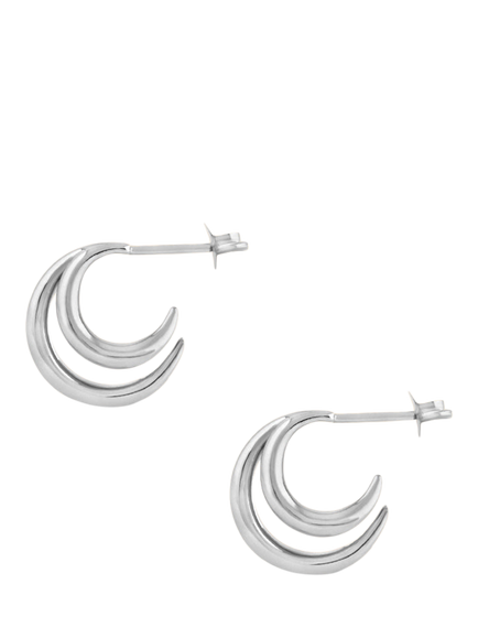 Dinny Hall Toro Double Hoop Earrings, Silver