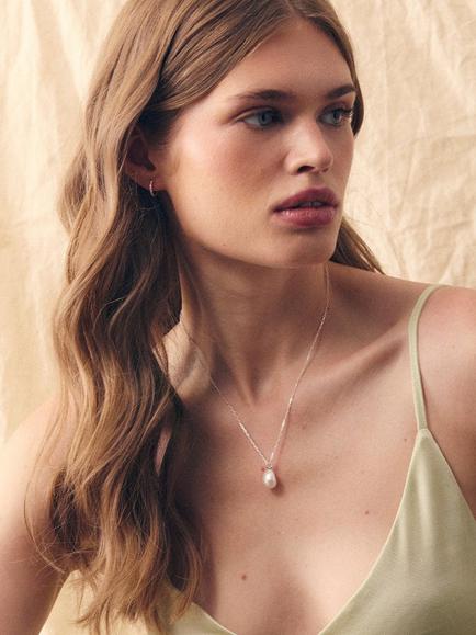 Dinny Hall Thalassa Pearl Pendant Necklace, Silver - view 2, Silver