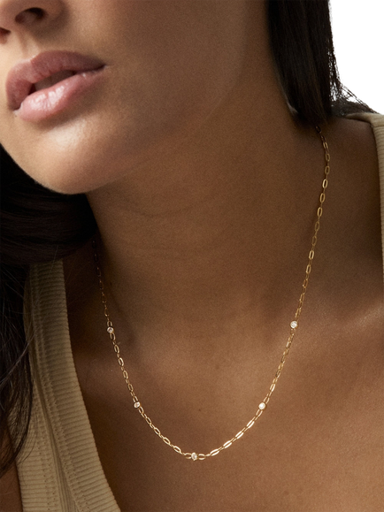 Dinny Hall Paperclip Chain Necklace, Gold - view 2, Gold