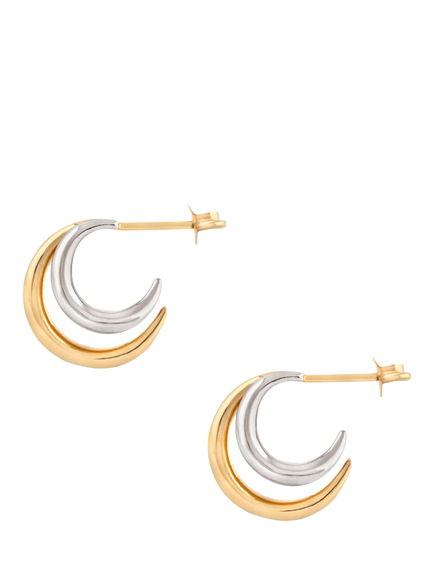 Dinny Hall Toro Double Hoop Earrings, Silver, Gold, Silver, Gold
