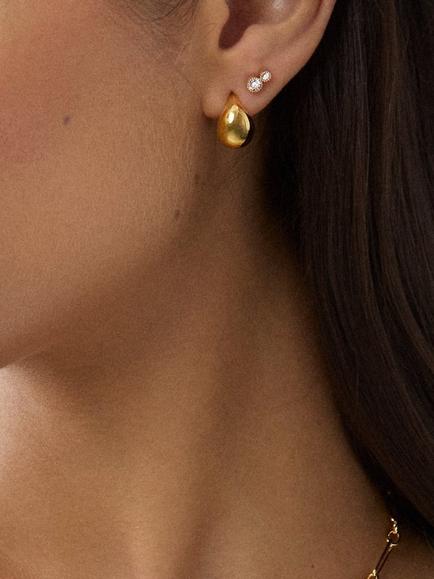 Dinny Hall Small Scoop Earrings, Gold - view 2, Gold