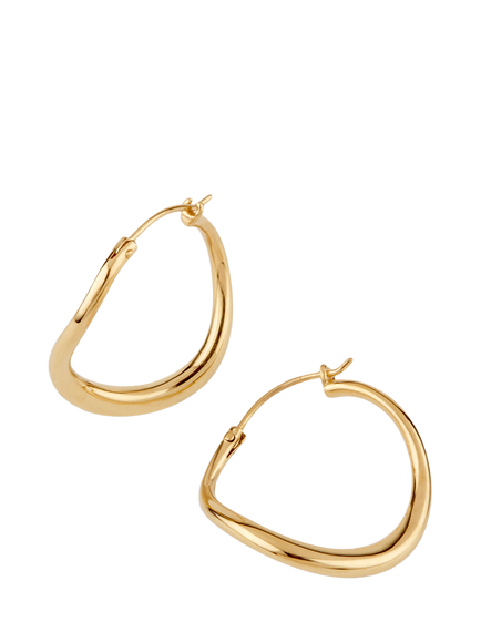 Dinny Hall Wave Small Hoop Earrings, Gold, Gold