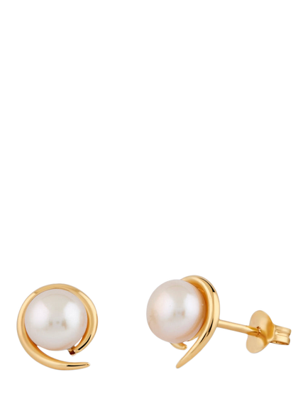 Dinny Hall Toro Pearl Stud Earrings, Gold, Gold