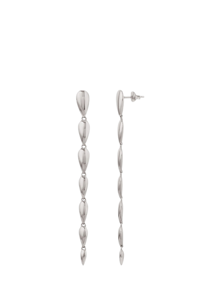 Dinny Hall Sunbeam Column Drop Earrings, Silver, Silver