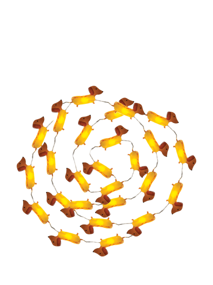 Fizz Creation Sausage Dog  20 LED Mini String Lights, Blue Multi Blue