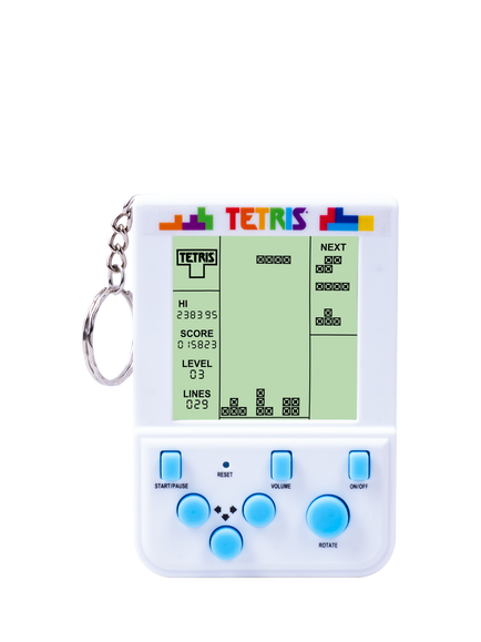 Fizz Creations TETRIS Keyring Arcade Game, White Multi White