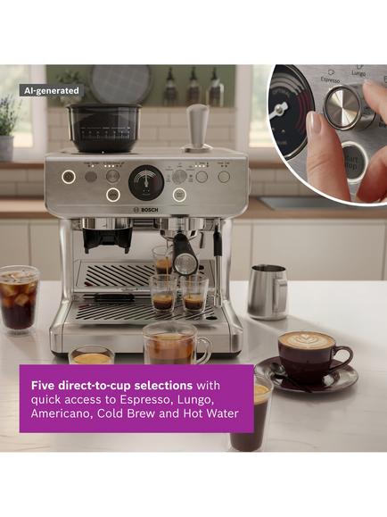 Bosch PFG401C3 Series 4 Semi-Automatic Bean to Cup Coffee Maker, Silver - view 2, Silver