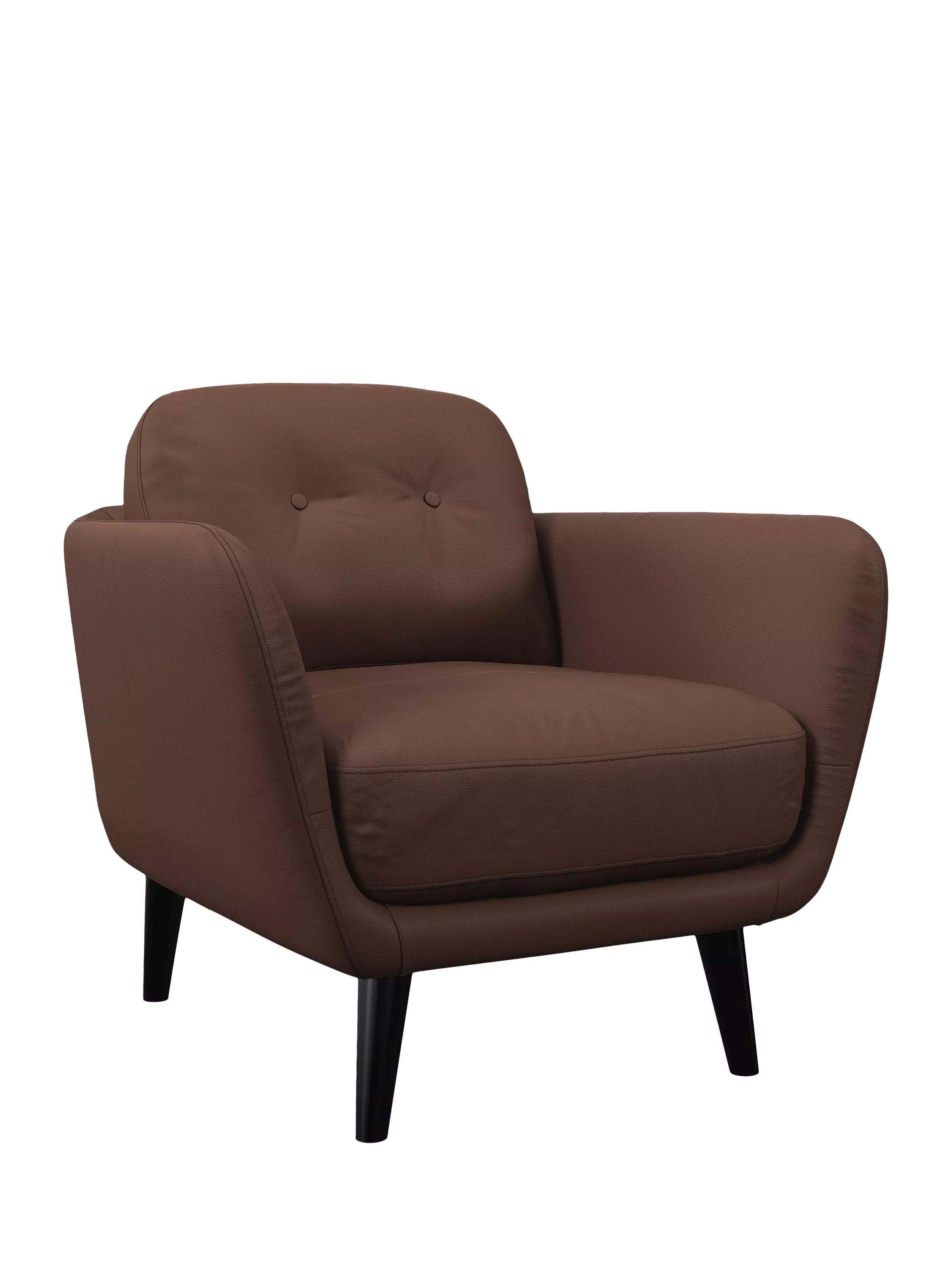 John Lewis Arlo Leather Armchair, Dark Leg, Premium Chocolate