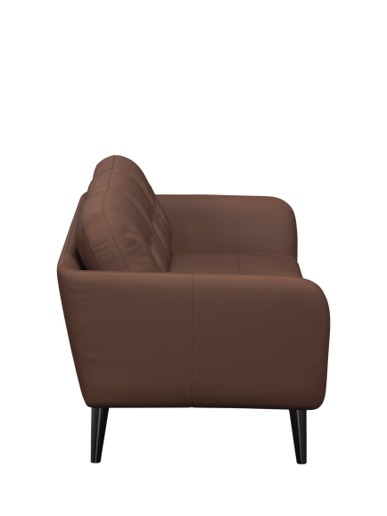 John Lewis Arlo Large 3 Seater Leather Sofa, Dark Leg, Premium Chocolate - view 2, Premium Chocolate