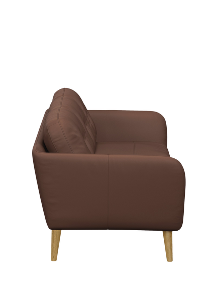 John Lewis Arlo Large 3 Seater Leather Sofa, Light Leg, Premium Chocolate - view 2, Premium Chocolate