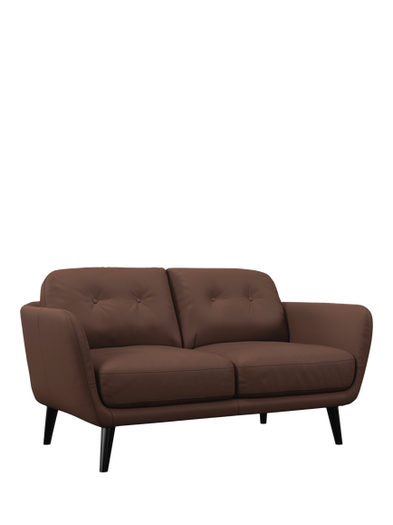 John Lewis Arlo Medium 2 Seater Leather Sofa, Dark Leg, Premium Chocolate, Premium Chocolate