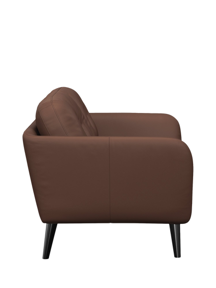 John Lewis Arlo Medium 2 Seater Leather Sofa, Dark Leg, Premium Chocolate - view 2, Premium Chocolate