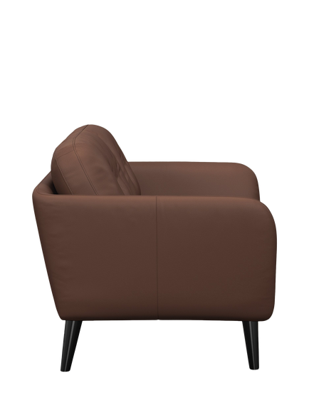 John Lewis Arlo Small 2 Seater Leather Sofa, Dark Leg, Premium Chocolate - view 2, Premium Chocolate