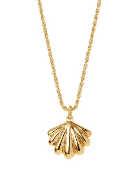 Edge of Ember Laguna Shell Locket Necklace, Gold, Gold
