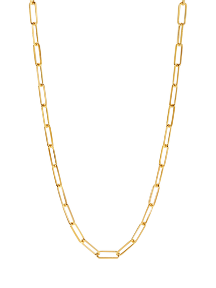 Edge of Ember Paperclip Chain Necklace, Gold, Gold