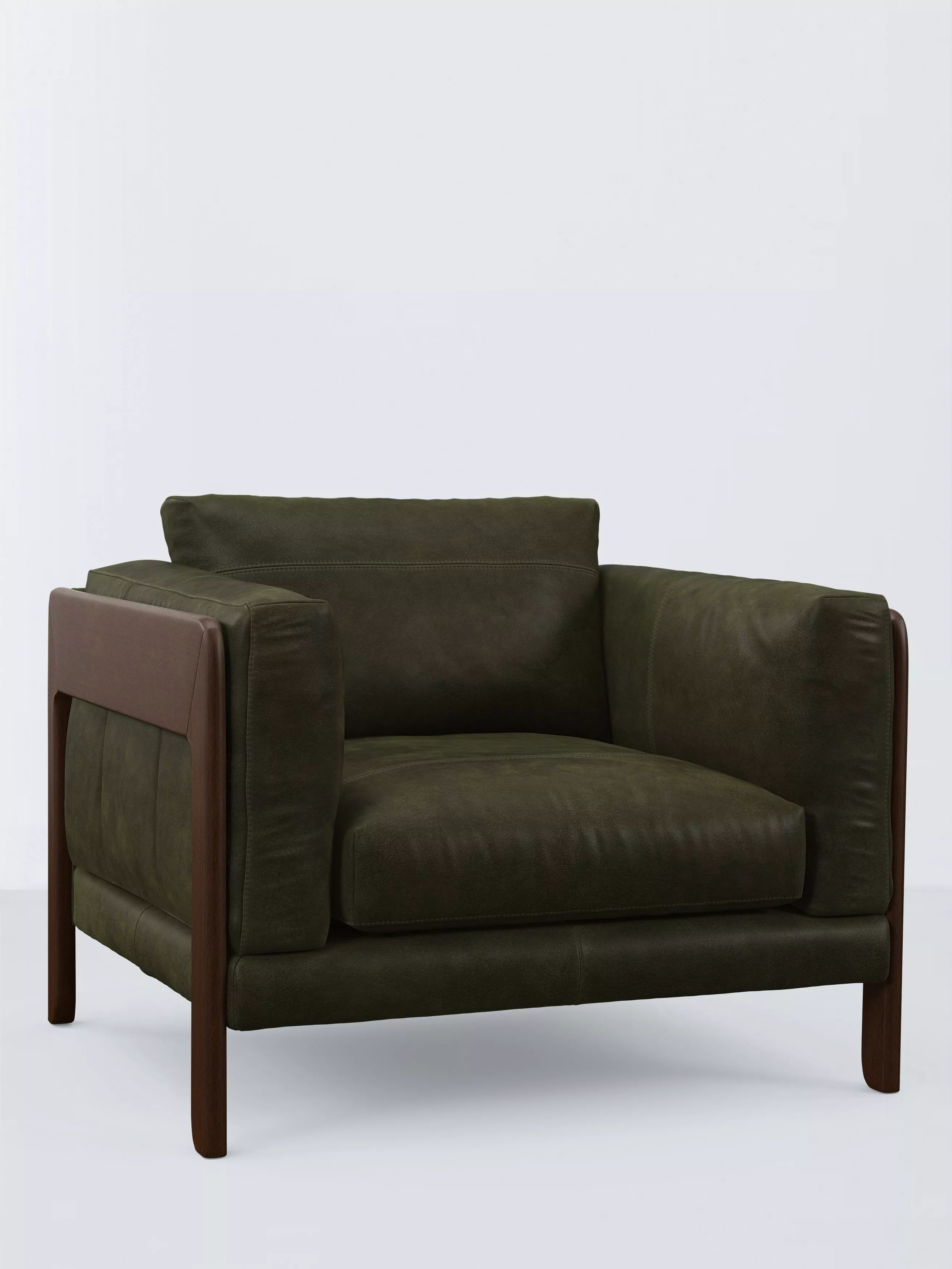 John Lewis Nest Leather Armchair, Dark Leg