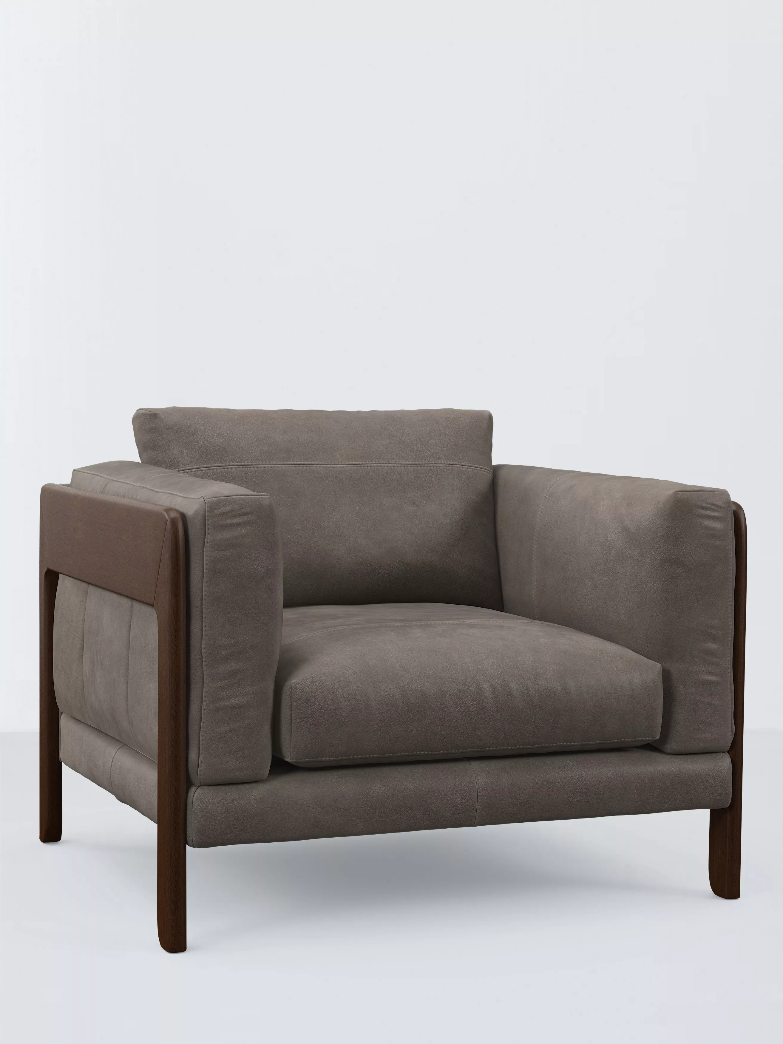 John Lewis Nest Leather Armchair, Dark Leg