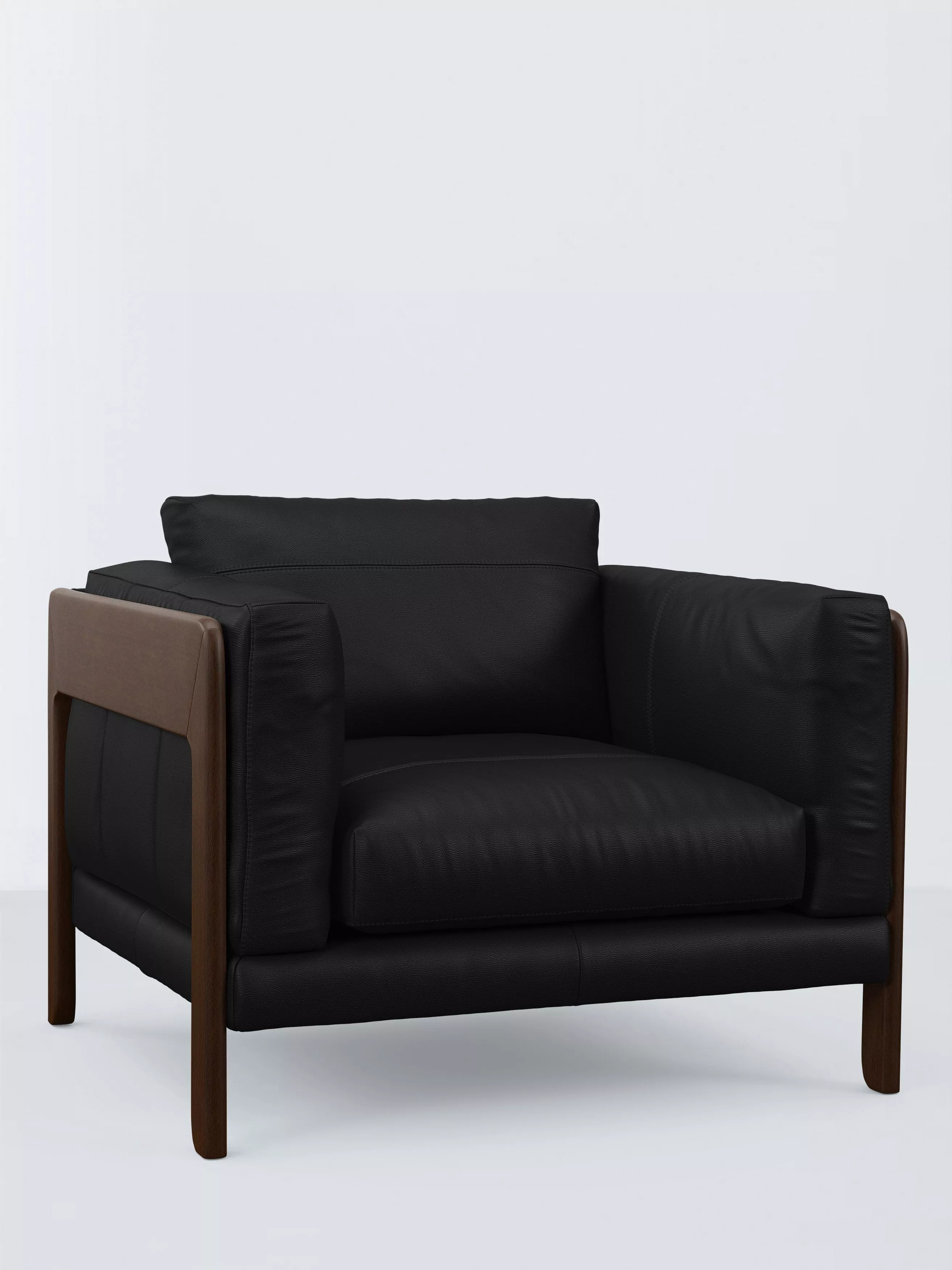 John Lewis Nest Leather Armchair, Dark Leg