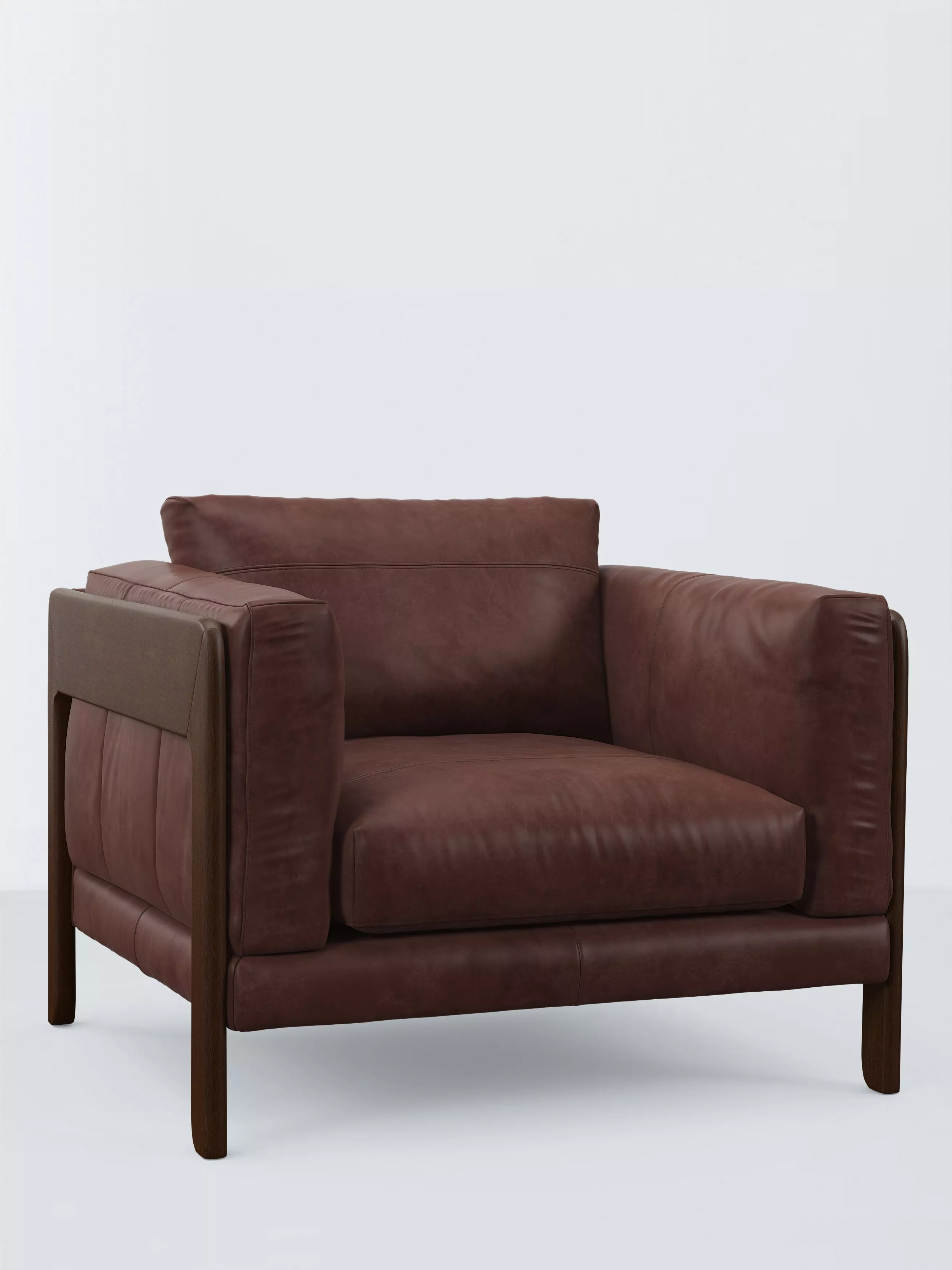 John Lewis Nest Leather Snuggler, Dark Leg, Premium Chocolate