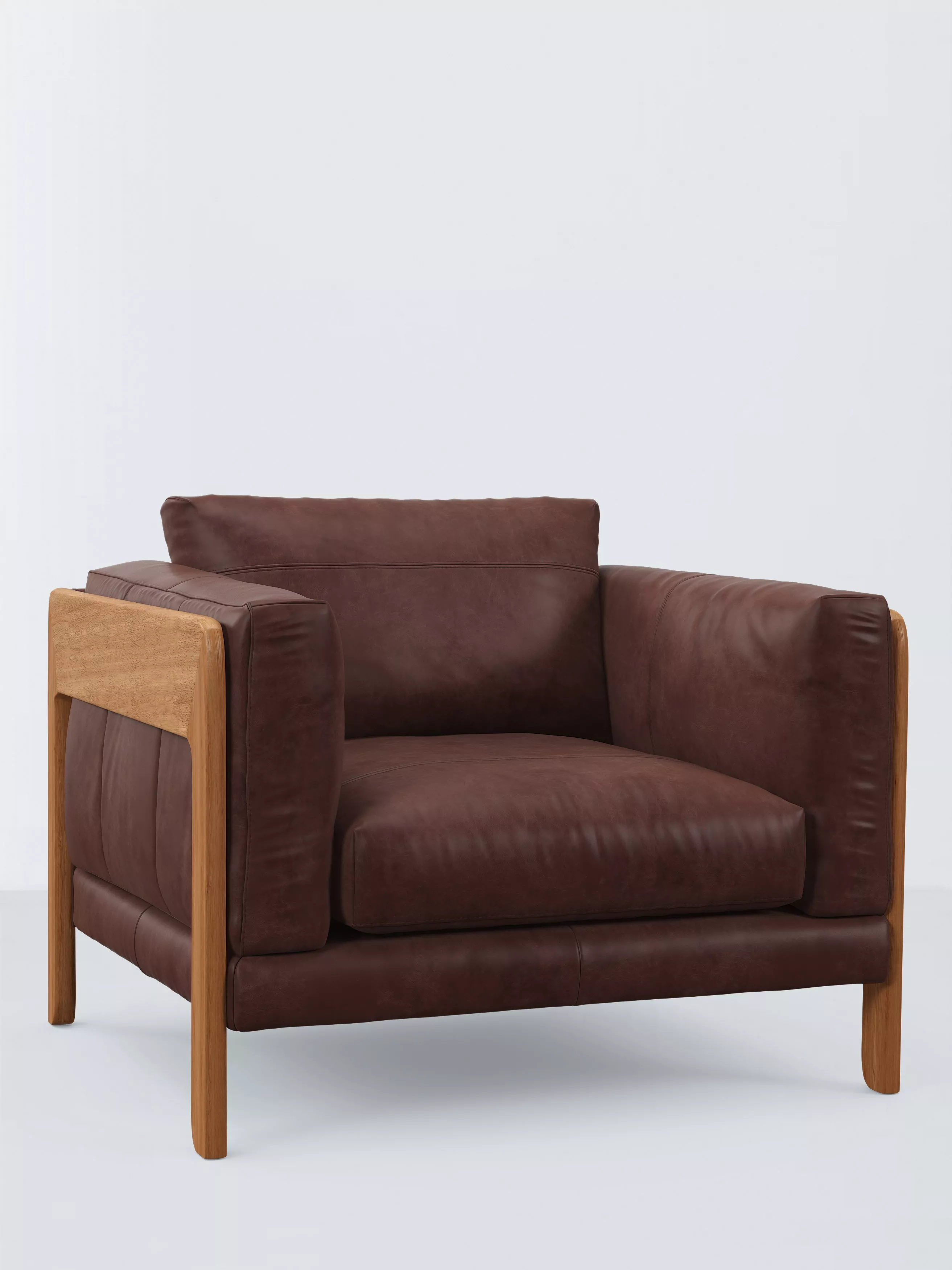 John Lewis Nest Leather Snuggler, Light Leg, Premium Chocolate