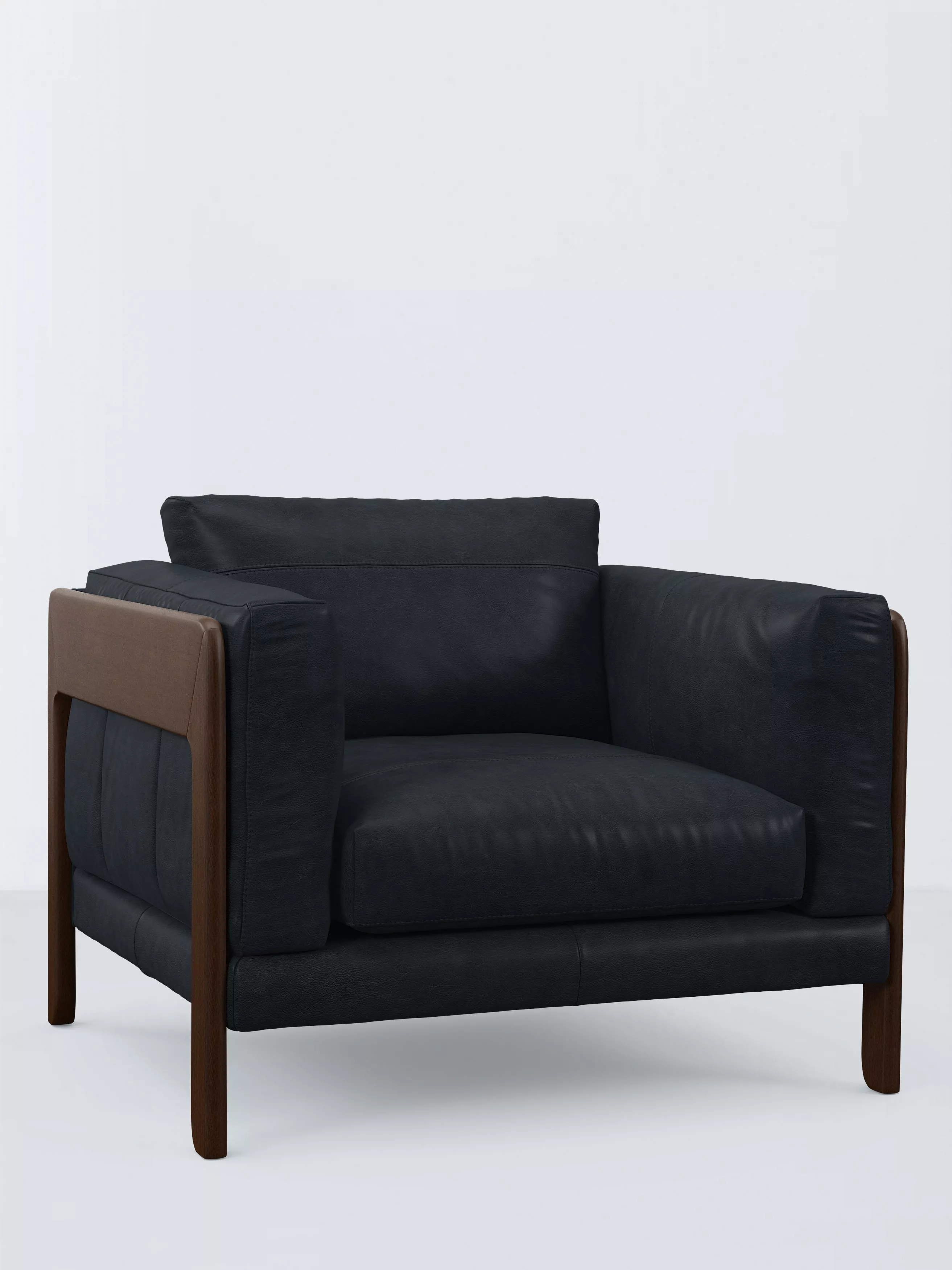 John Lewis Nest Leather Armchair, Dark Leg